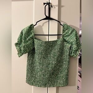 Green floral top